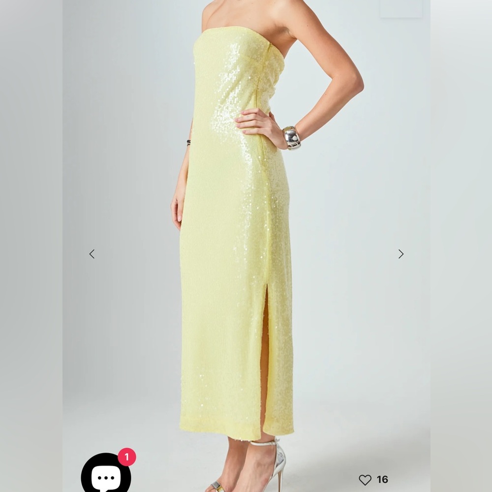 Elegant Yellow Sequin Dress